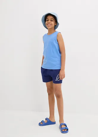 Tank top z bawełny organicznej (5 szt.) • ciemnoniebieski+biały+jasnoszary melanż+niebieski+czarny • sklep bonprix