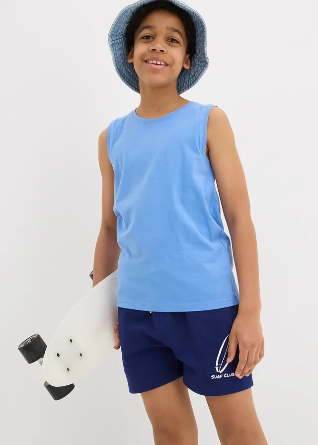 Tanktop met biologisch katoen (set van 5) • donkerblauw+wit+lichtgrijs gemêleerd+middenblauw+zwart • product-page.page-title-suffix