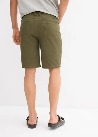 Stretch jeans bermuda, regular fit (set van 2), Kleur: donkerblauw denim+zwart denim