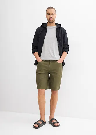 Stretch jeans bermuda, regular fit (set van 2), Kleur: donkerblauw denim+zwart denim