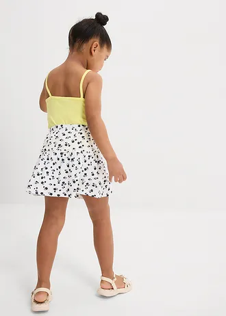 Jersey rok van puur biologisch katoen in een set van 2 • donkerblauw/wolwit gebloemd • bonprix online shop