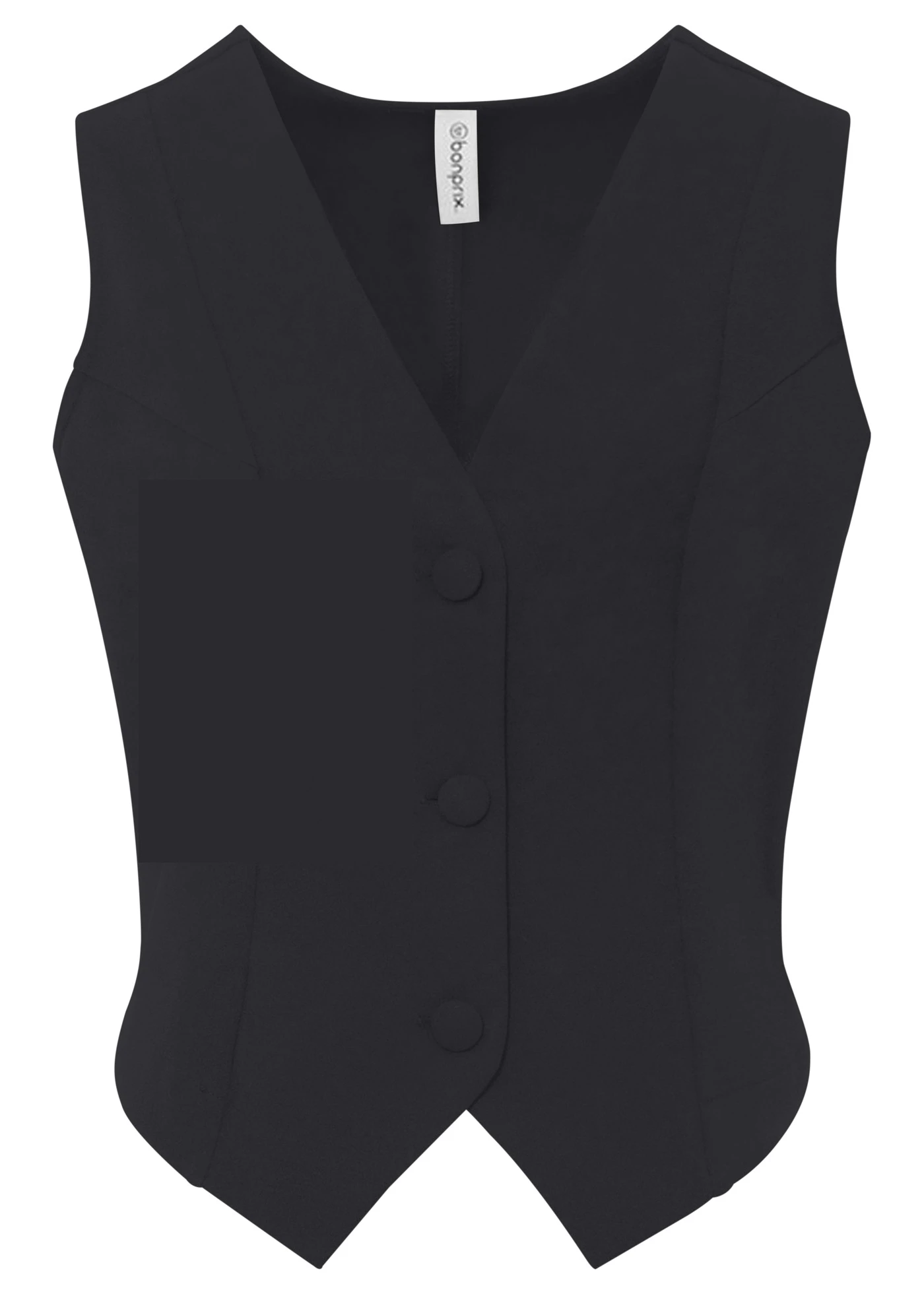 Kostýmková vesta z pevného interlockového materiálu • černá • bonprix obchod