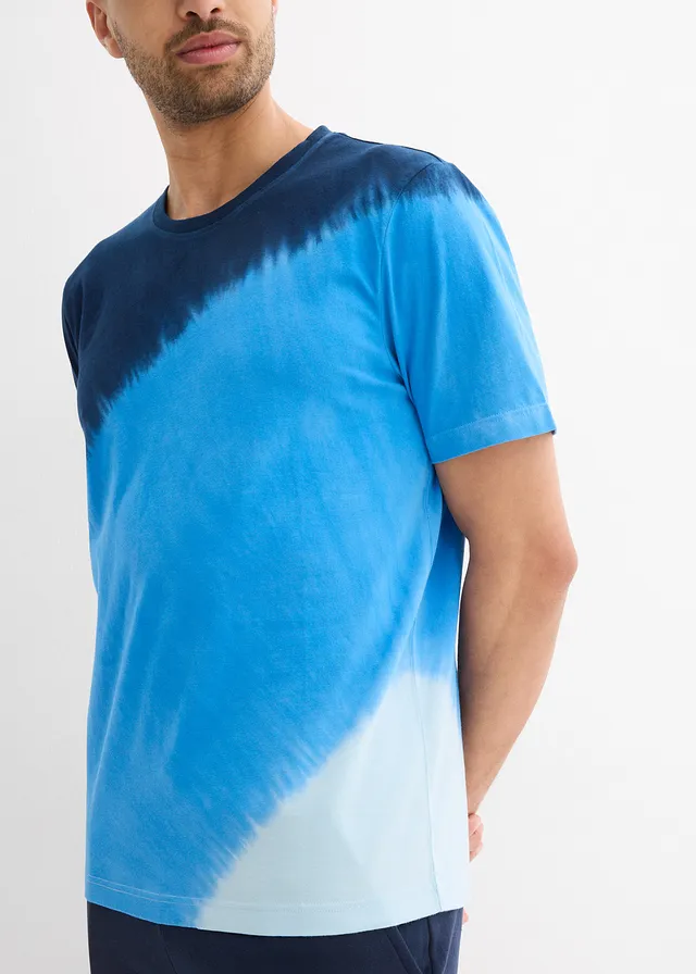 T-shirt z czystej bawełny organicznej • głęboki niebieski z nadrukiem • sklep bonprix
