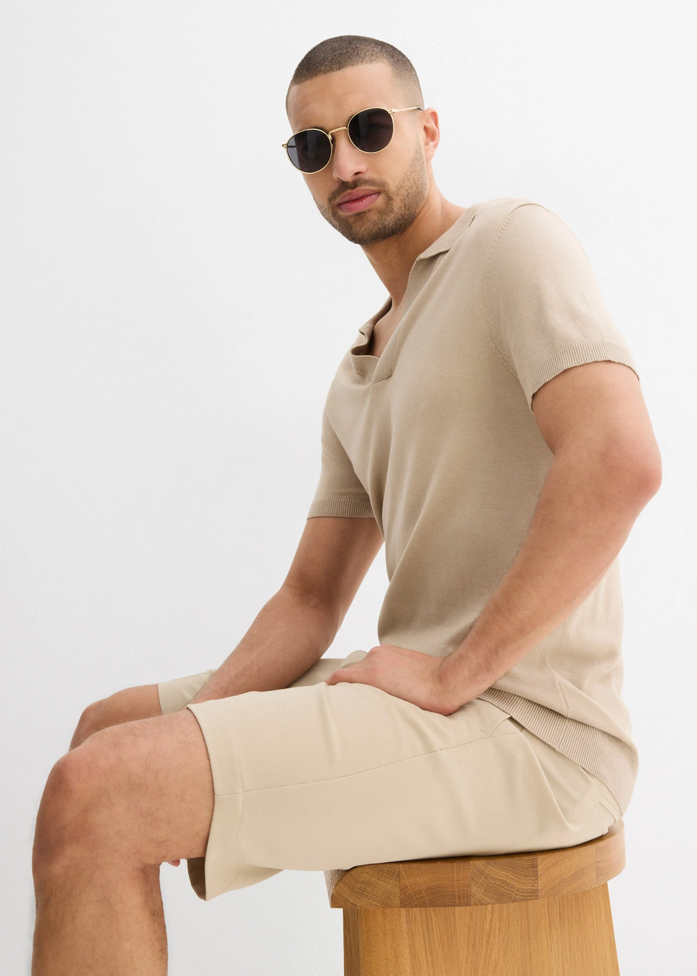 Poloshirt van fijn materiaal • sand • bonprix online shop