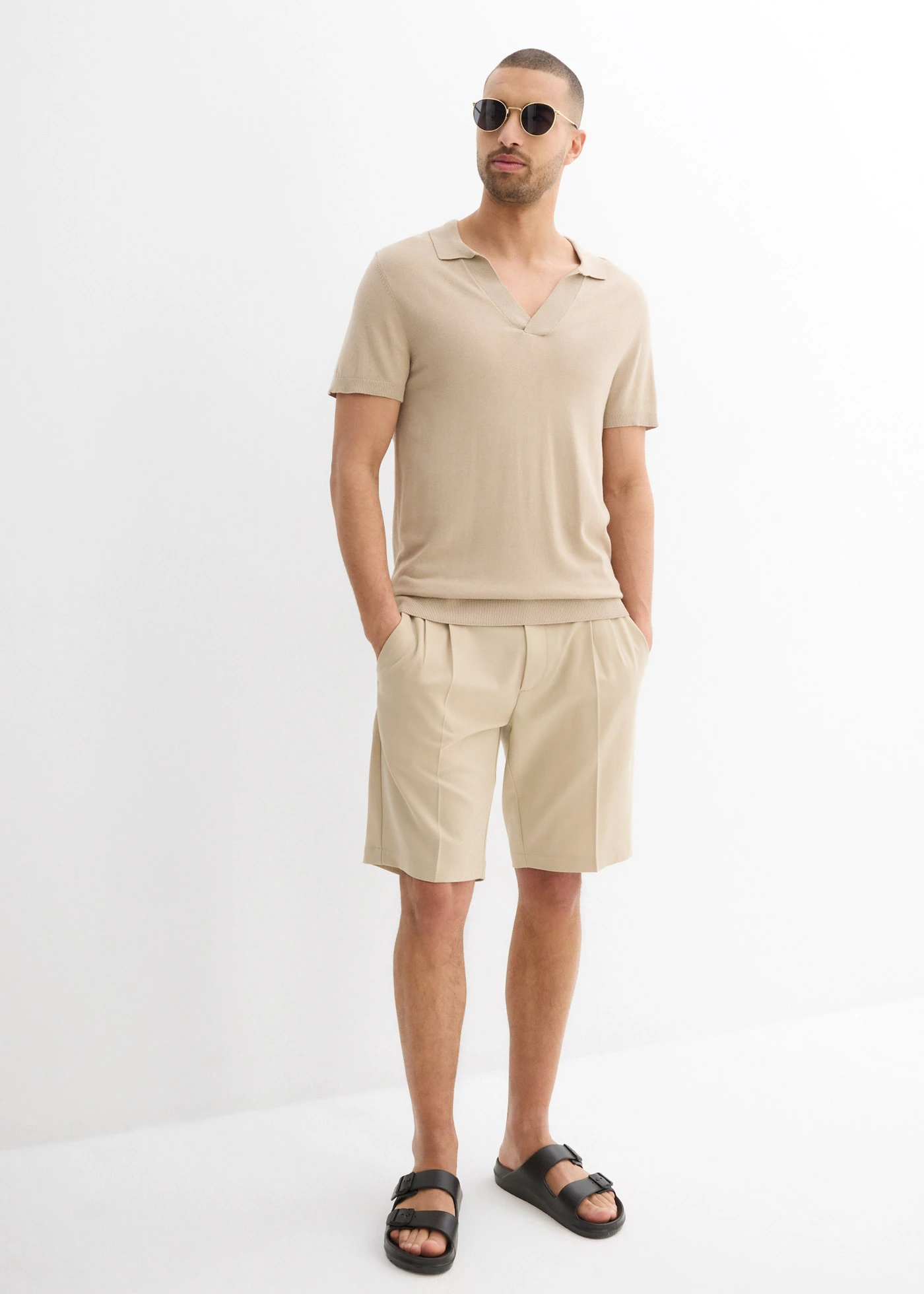 Poloshirt van fijn materiaal • sand • bonprix online shop