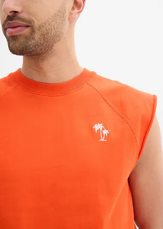 Mikina bez rukávů, z čisté bavlny • oranžová • bonprix obchod