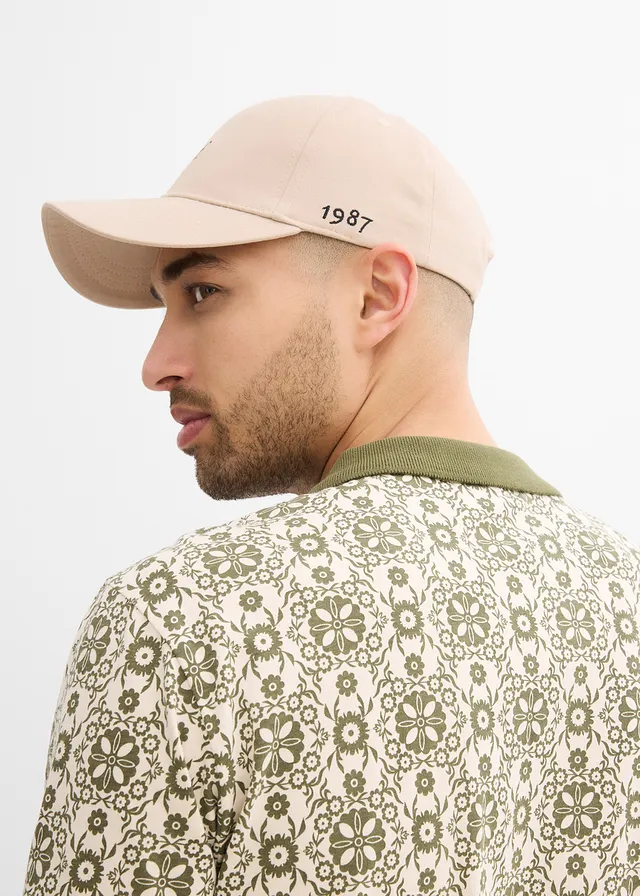 Poloshirt met korte mouwen van biologisch katoen • kiezelgrijs/donkerolijfgroen grafisch • product-page.page-title-suffix