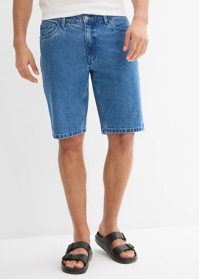 Stretch jeans bermuda, relaxed fit, Kleur: lichtblauw denim