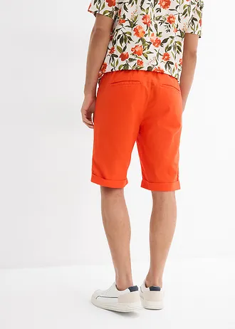 Bermudy bez zapínania z pláteného mixu, Regular Fit • oranžová • obchod bonprix