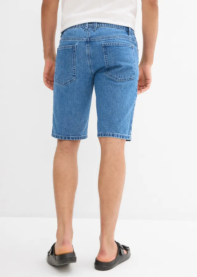 Stretch jeans bermuda, relaxed fit, Kleur: lichtblauw denim