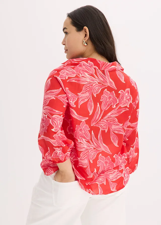 Chemisier imprimé, Couleur: magenta floral