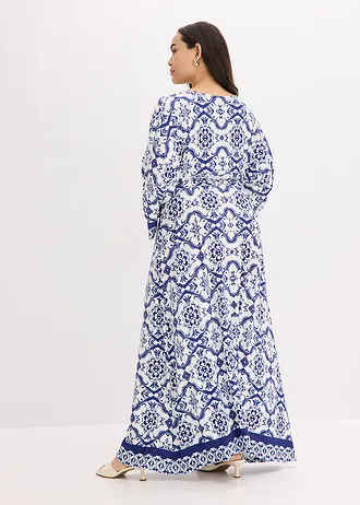 Maxi šaty z měkké viskózové směsi • bílá - modrá plus size • bonprix obchod
