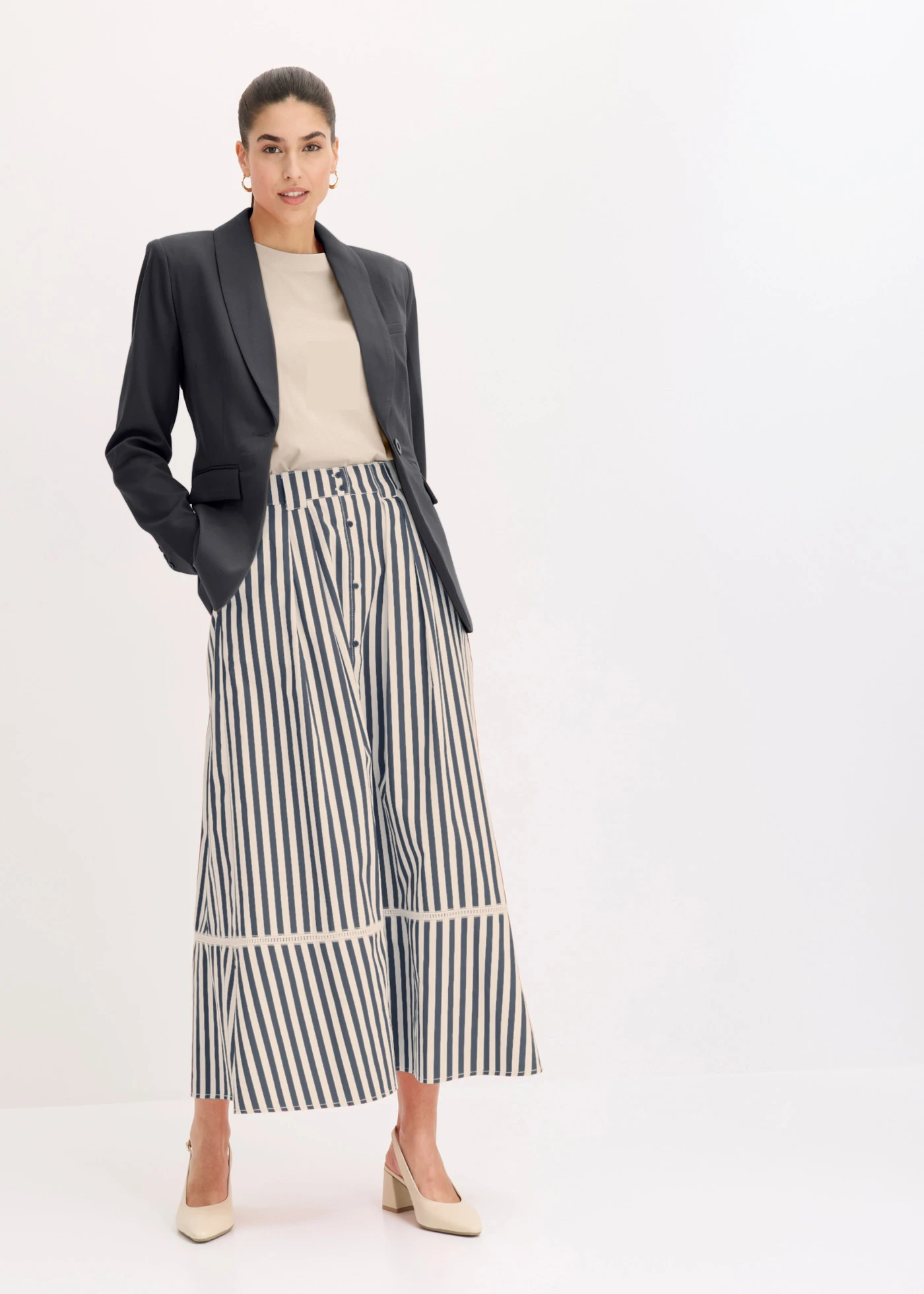 Bluză oversize din bumbac organic 100% • bej-prund • magazin bonprix