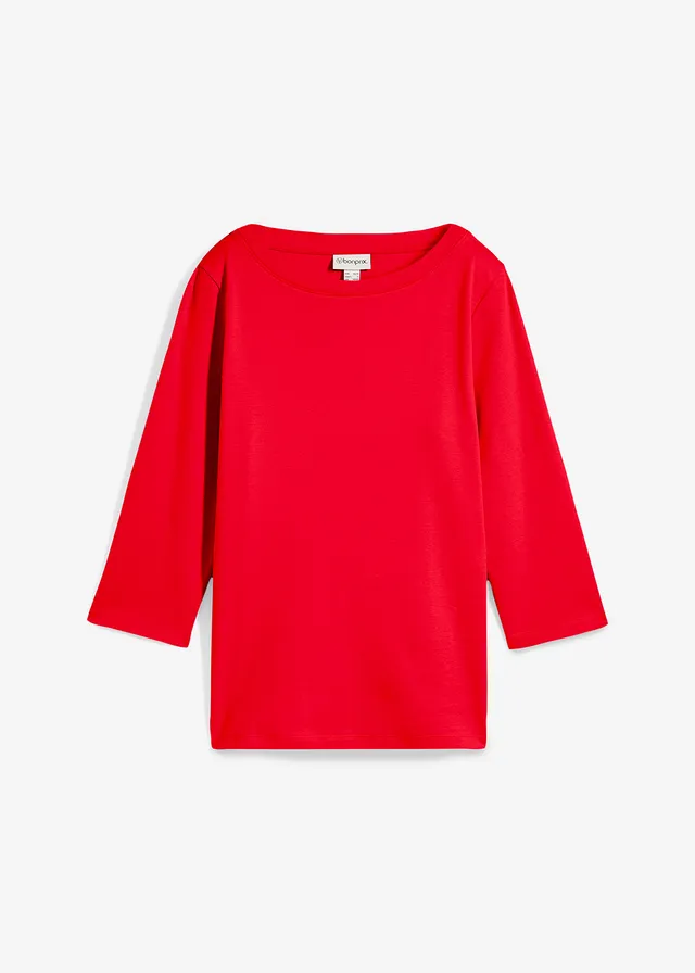 T-shirt z czystej, grubej bawełny organicznej • czerwień lawy • sklep bonprix