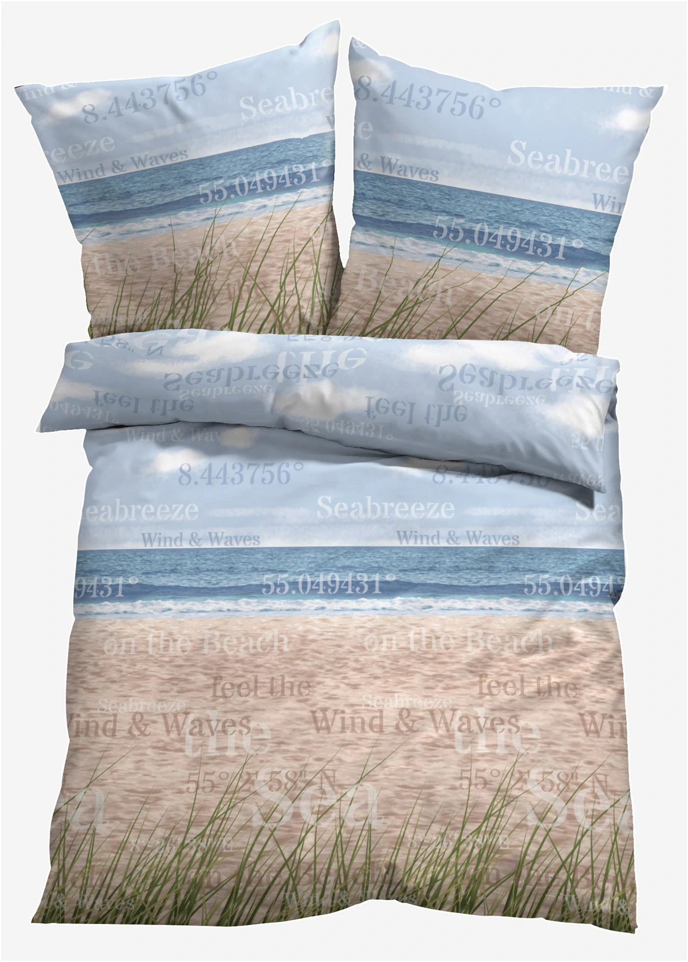 Lenjerie de pat din linou • albastru-maro • magazin bonprix