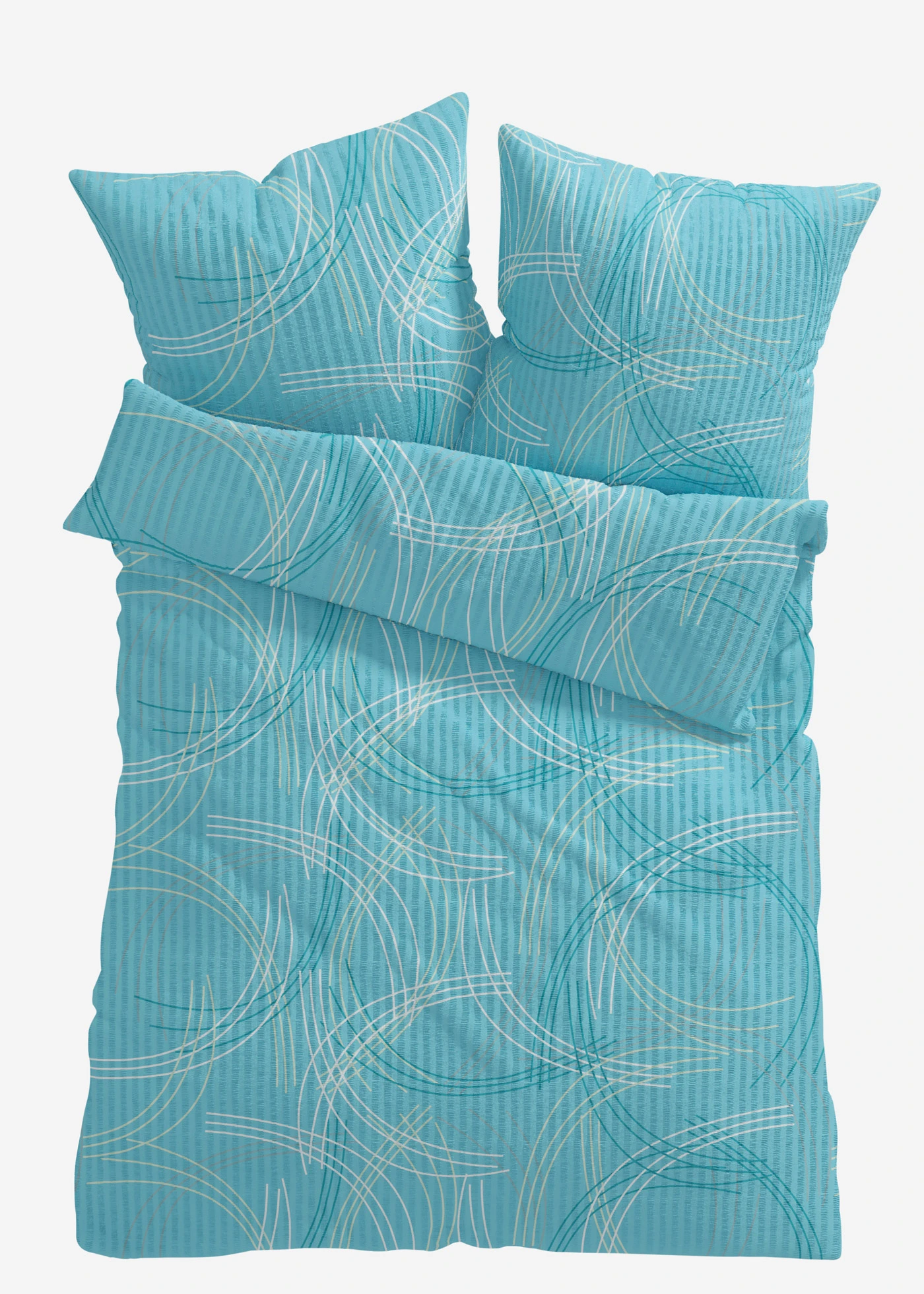 Lenjerie de pat din material seersucker • bleu • magazin bonprix