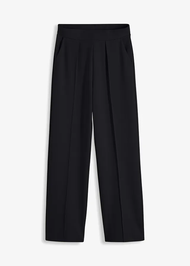 Pantaloni cu talie elastică din stofă interlock