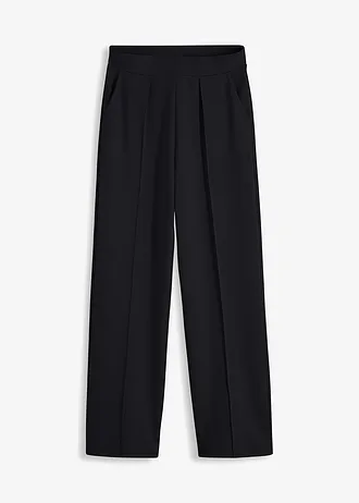 Pantalon élastiqué en interlock épais • noir • Boutique bonprix