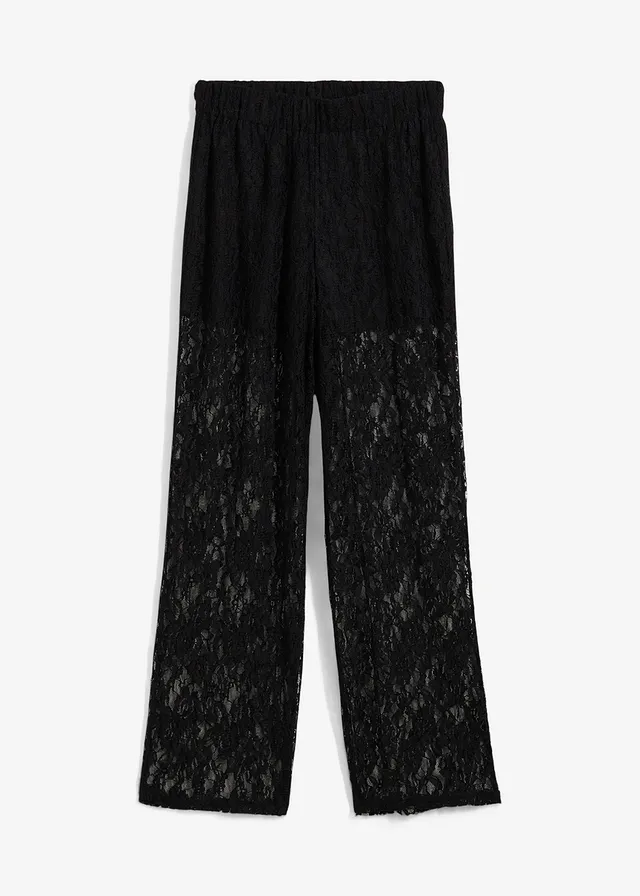 Pantalon en dentelle à taille élastiquée