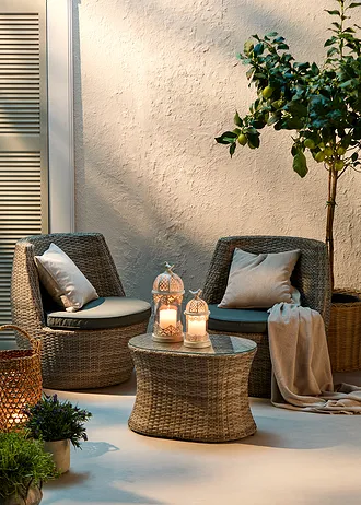 Lanternes de jardin en verre (ens. 2 pces) • blanc • Boutique bonprix