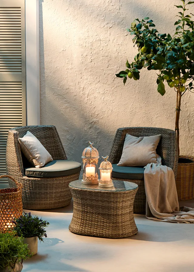 Tuinlantaarns met glas (set van 2) • wit • product-page.page-title-suffix