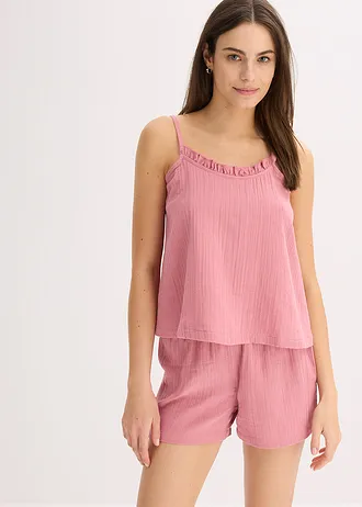 Shortama van mousseline met spaghettibandjes • bessensorbet • bonprix online shop