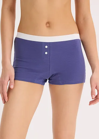 Dames boxer (set van 5) met biologisch katoen • zwart+wit+donker pacific • bonprix online shop