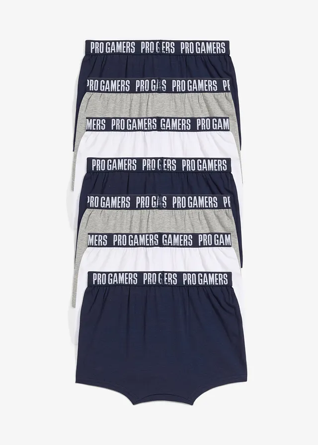 Lot de 7 boxers avec coton doux, Couleur: blanc + gris clair chiné + bleu foncé