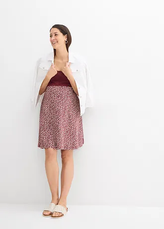 Těhotenské a kojicí šaty 2 v 1, z organické bavlny • tmavě bobulovo-bílá s květy • bonprix obchod