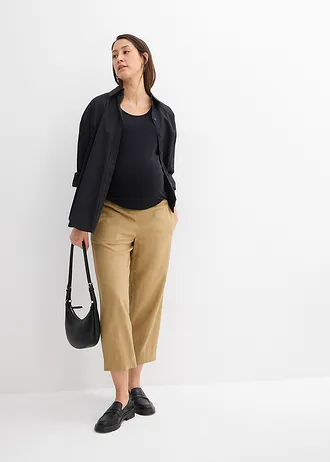 Top pentru sarcină și alăptare din bumbac (set/2 piese) • negru+negru • magazin bonprix