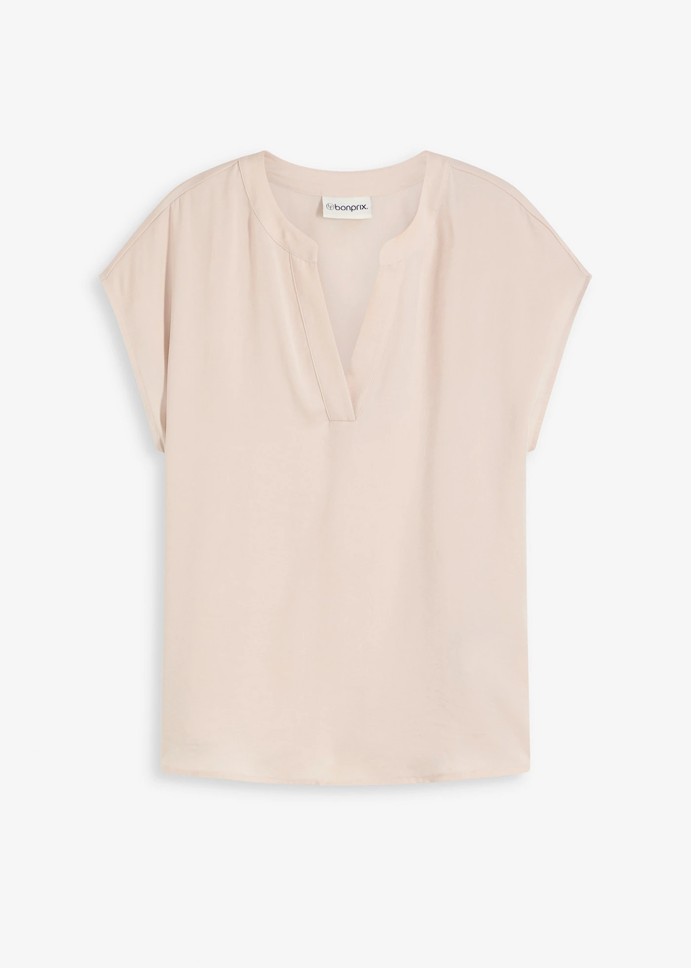 Lezser szatén rövid ujjú tunika ejtett vállakkal • bézs • bonprix áruház