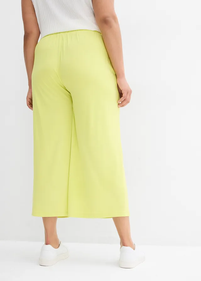 Jersey culotte van soepele viscose, Kleur: citrusgeel