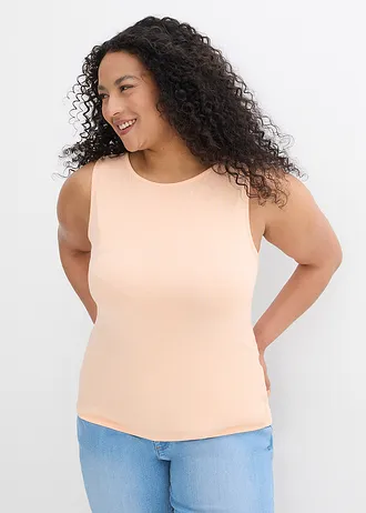 Top z měkké viskózy (2 ks v balení), barva: černá + broskvová melba