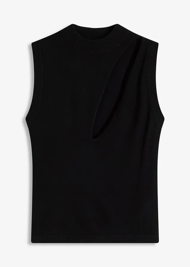 Top tricotat cu decupaj