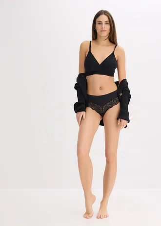 Voedingsbh zonder beugels met kant en biologisch katoen • zwart • bonprix online shop