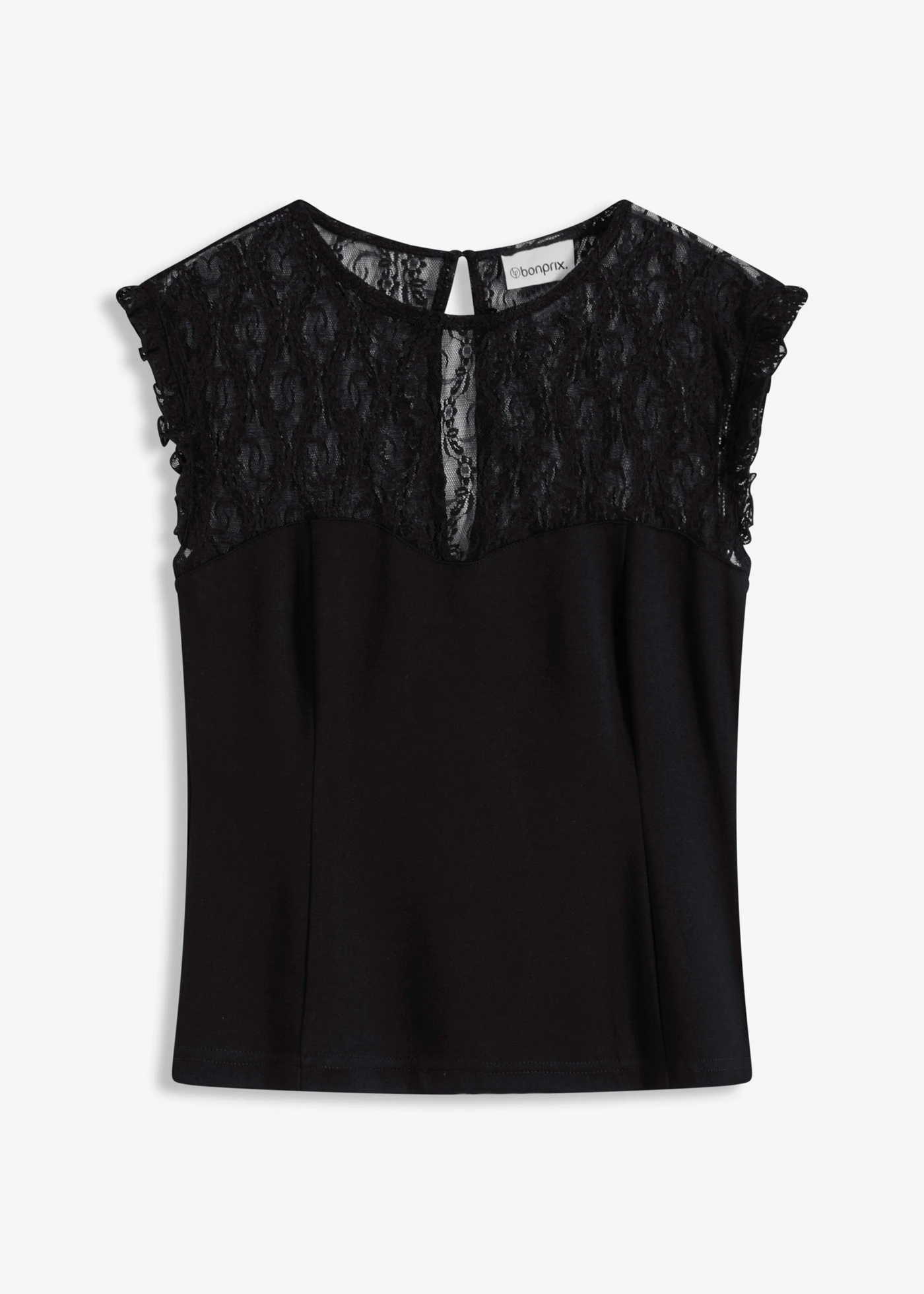Top met kant • zwart • bonprix online shop