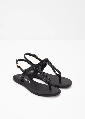Teensandalen in gevlochten look • zwart • bonprix online shop