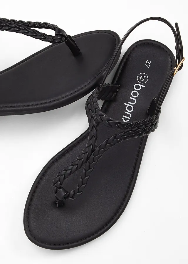 Sandales entredoigt, aspect tressé • noir • product-page.page-title-suffix