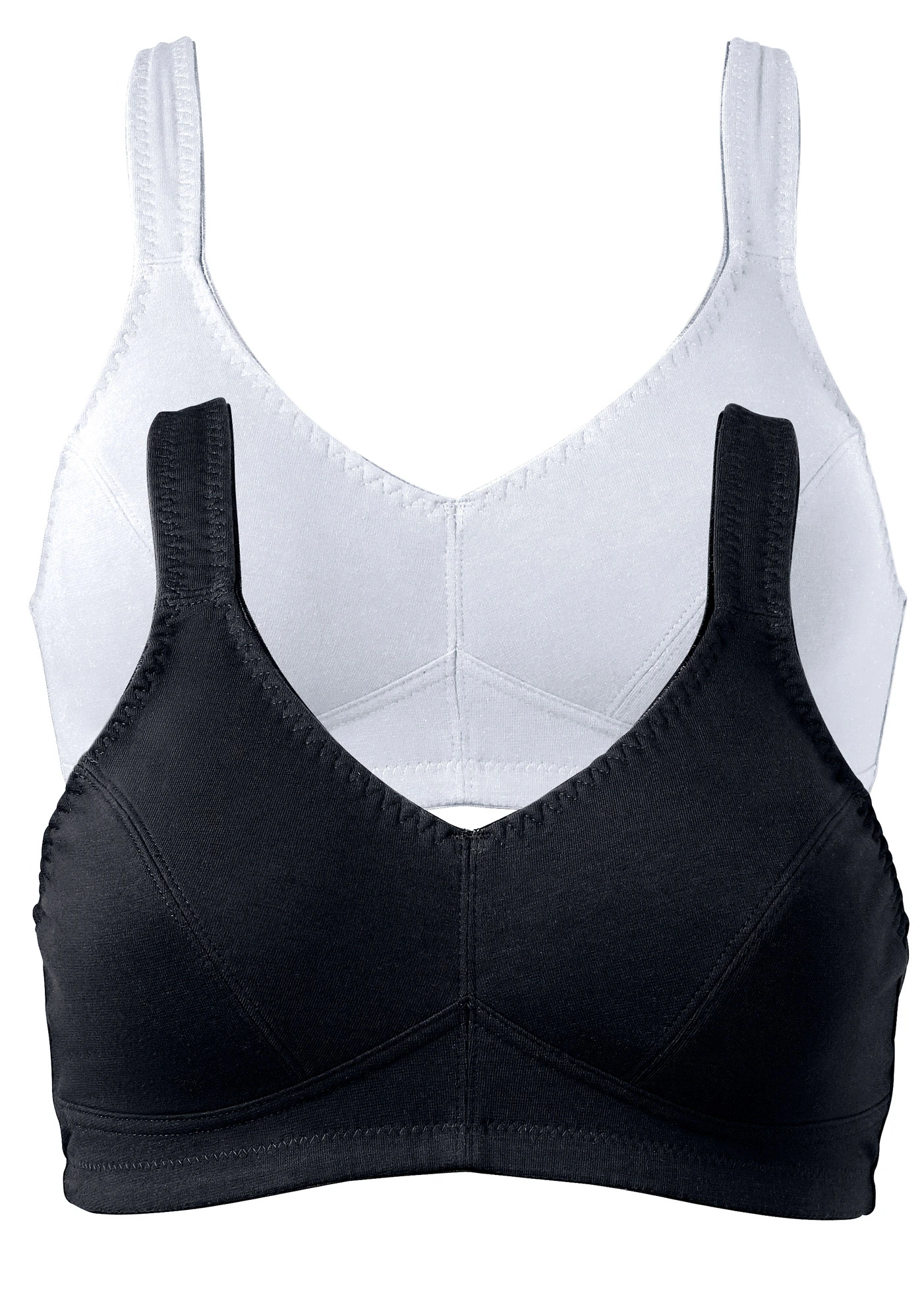 Podprsenka bez kostic, s organickou bavlnou (2 ks v balení) • černá + bílá • bonprix obchod