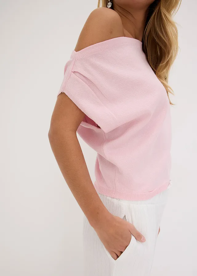 One-shoulder shirt • roze metallic • product-page.page-title-suffix