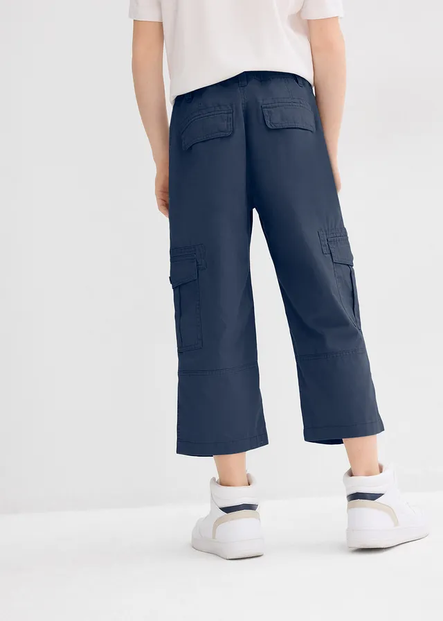 Jongens 3/4 broek, loose fit, Kleur: donkerblauw
