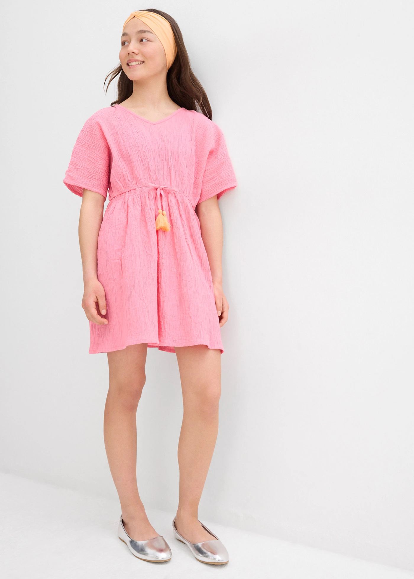 Kaftán ruha struktúrás anyaból • rózsaszín • bonprix áruház