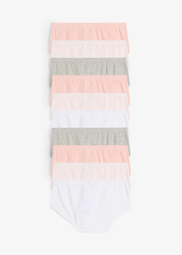 Hipster met zacht katoen (set van 10), Kleur: oudroze+zilverkleur+lichtgrijs gemêleerd+wit