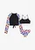 Bikini en zwemtop (3-dlg. set), Kleur: zwart gedessineerd