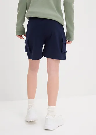 Short cargo en molleton 100% coton • bleu foncé • Boutique bonprix