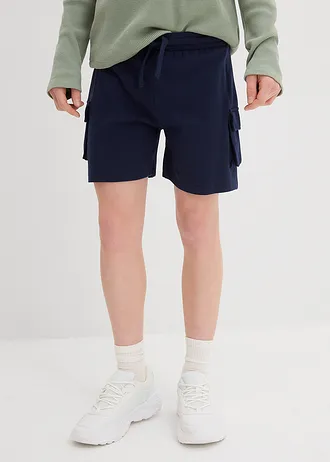 Short cargo en molleton 100% coton • bleu foncé • Boutique bonprix