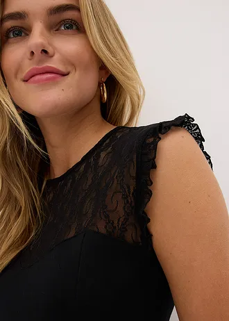 Top avec dentelle • noir • Boutique bonprix