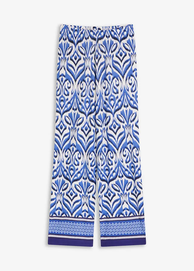 Pantaloni din jerse cu imprimeu din amestec moale de viscoză