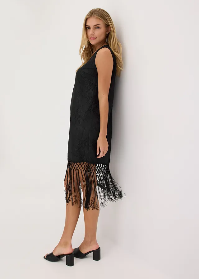 Mini jurk met franjes • zwart • product-page.page-title-suffix