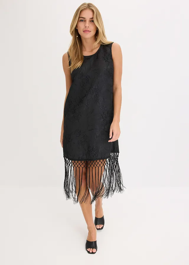 Mini jurk met franjes • zwart • product-page.page-title-suffix